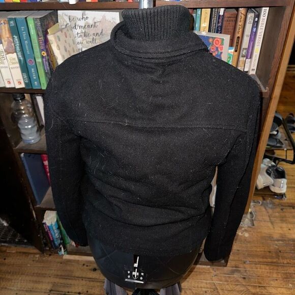 Gap wool business casual S professional black bomber coat - Picture 3 of 4